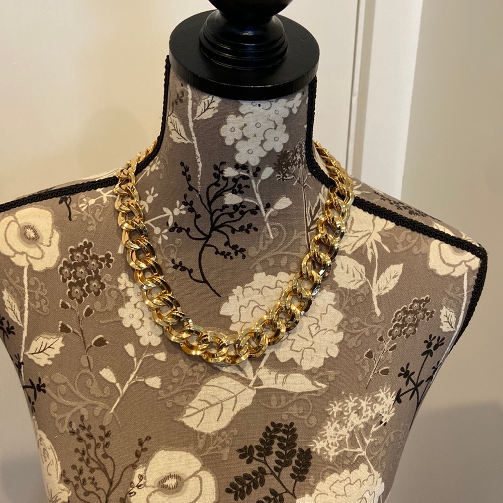 Monet  21” chunky gold double chain necklace